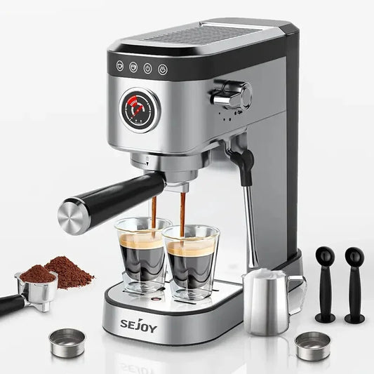Sejoy 20 Bar Professional Espresso Machine | Cappuccino & Latte Maker with Powerful Steam Wand