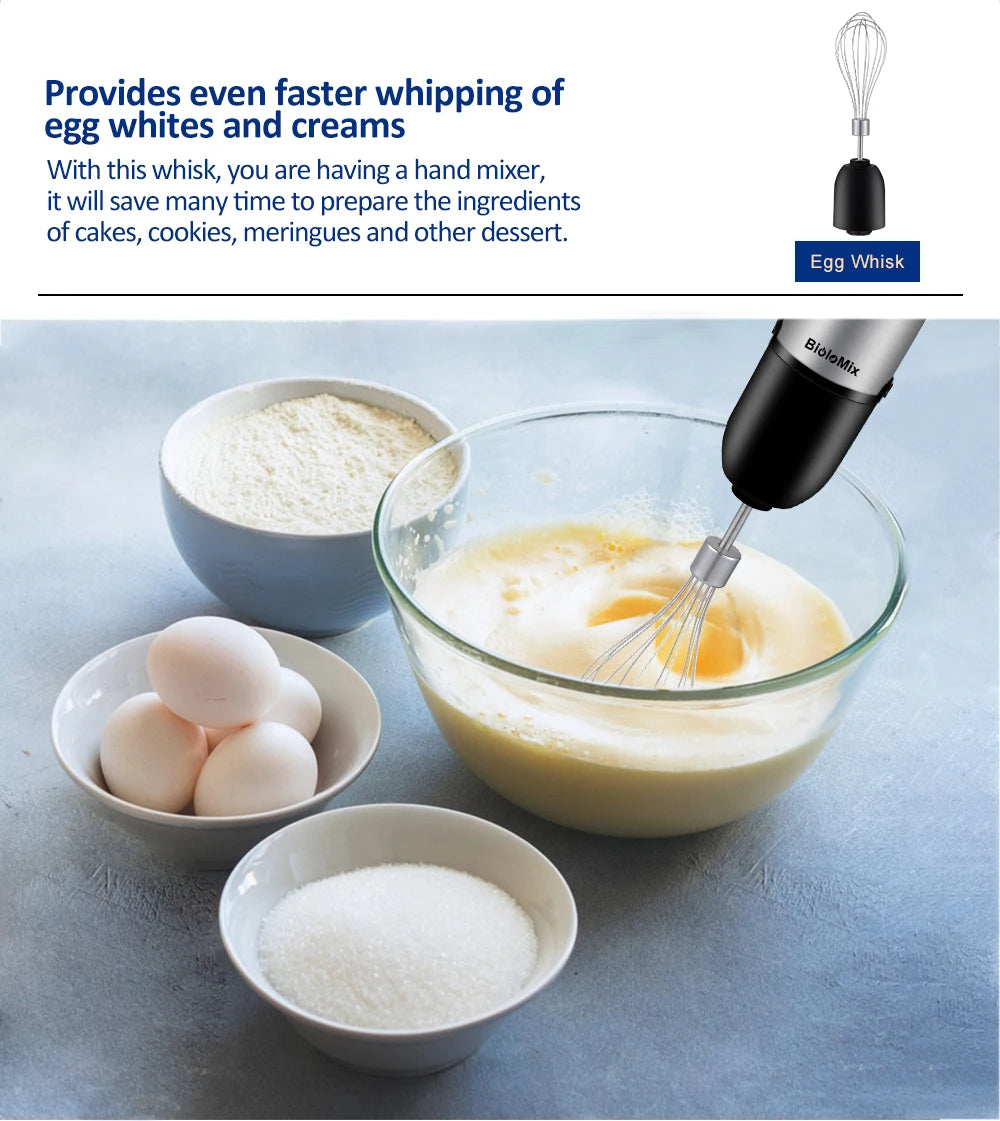 5-in-1 Immersion Blender: Powerful 1200W Hand Blender with Chopper & Whisk