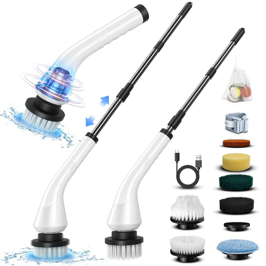 9-in-1 Electric Spin Cleaning Brush | Multifunctional Cordless Scrubber for Kitchen, Bathroom & Home