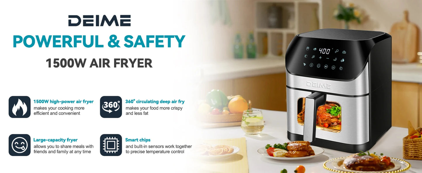6.2QT Digital Air Fryer Oven: 10-in-1 Touchscreen Cooker