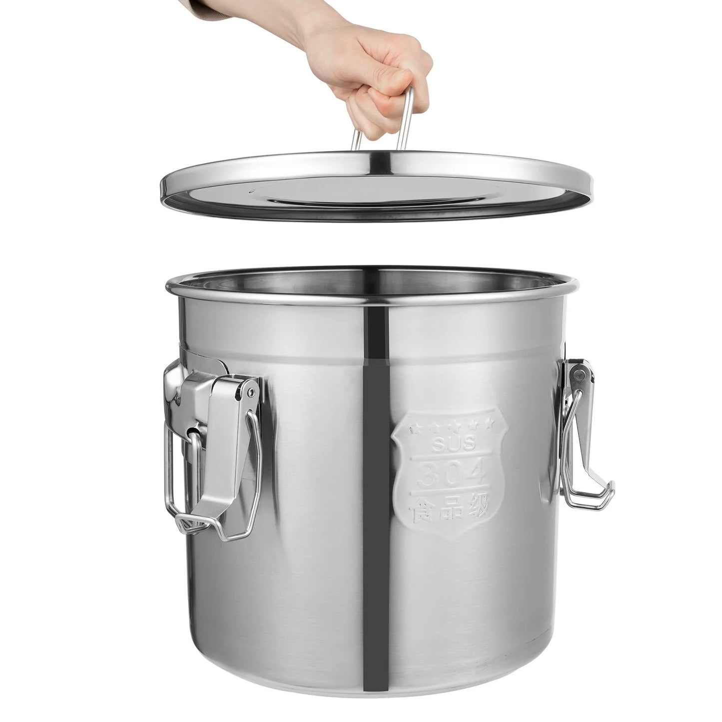 12L Stainless Steel Food Storage Container - Airtight & Durable Kitchen Canister