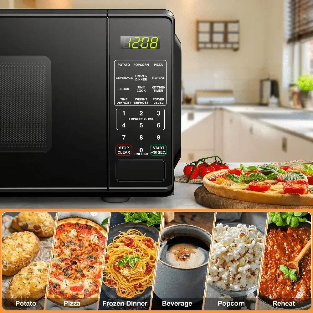 Mainstays 700W Compact Countertop Microwave with Child Safety Lock - 0.7 Cu. Ft.
