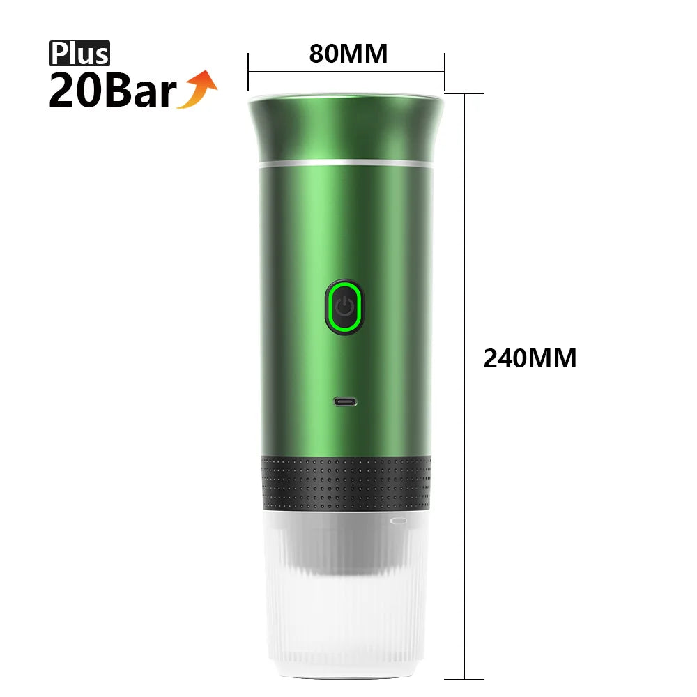 Portable Espresso Maker: 20 Bar Pressure, 3-in-1 Coffee Machine