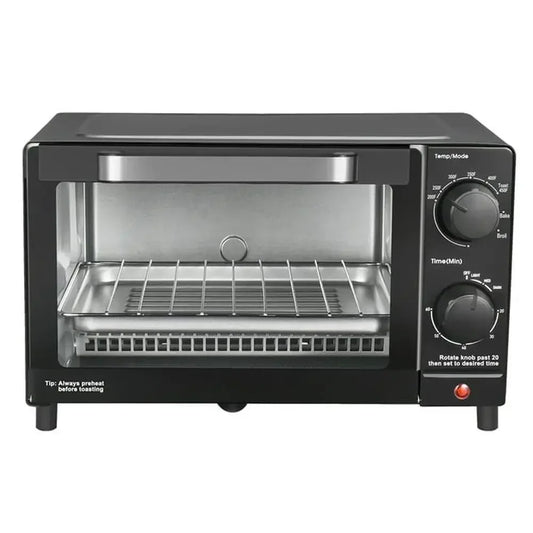 Compact 4-Slice Toaster Oven with Bake, Broil & Toast Functions – Fits 9" Pizza | 1050W Power & 60-Min Timer