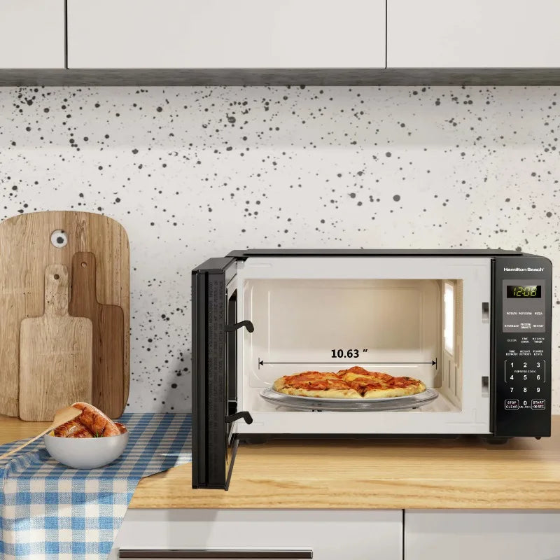 Compact 0.9 Cu. Ft. Microwave - 900W, 10 Power Levels, Child Safety Lock
