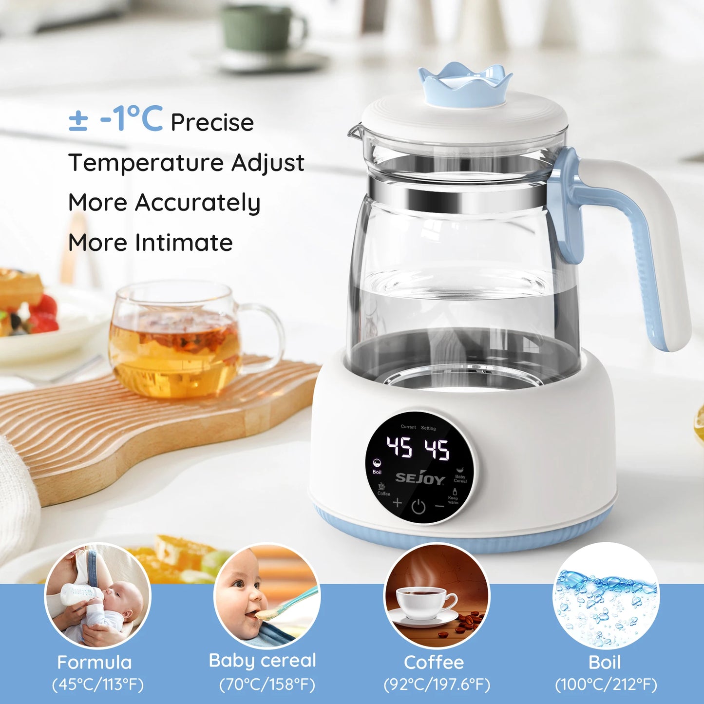 Smart Baby Bottle Warmer: Precise Temp Control & 72-Hour Warmth