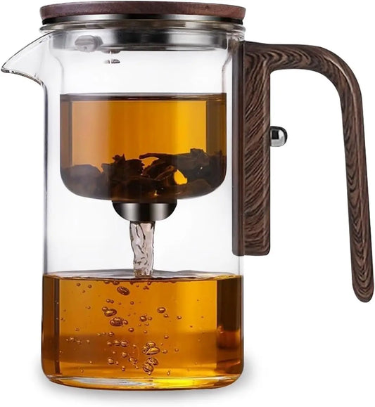 Magnetic Glass Teapot with Wooden Handle - 600ml