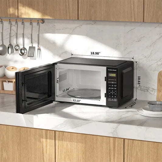 Compact 0.9 Cu. Ft. Microwave - 900W, 10 Power Levels, Child Safety Lock