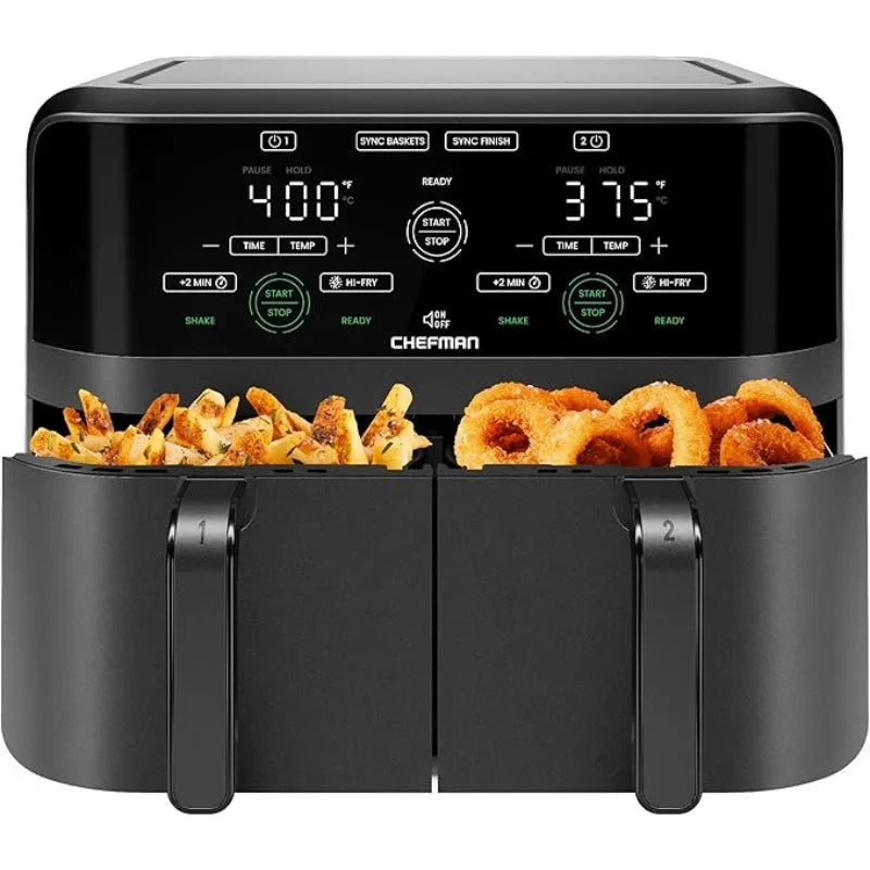 Dual Basket Air Fryer - 6 Quart Capacity, Extra Crispy Finish