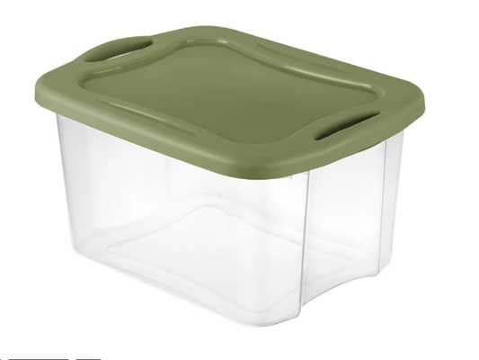 40 Quart Clear Storage Bin with Easy-Grip Handles